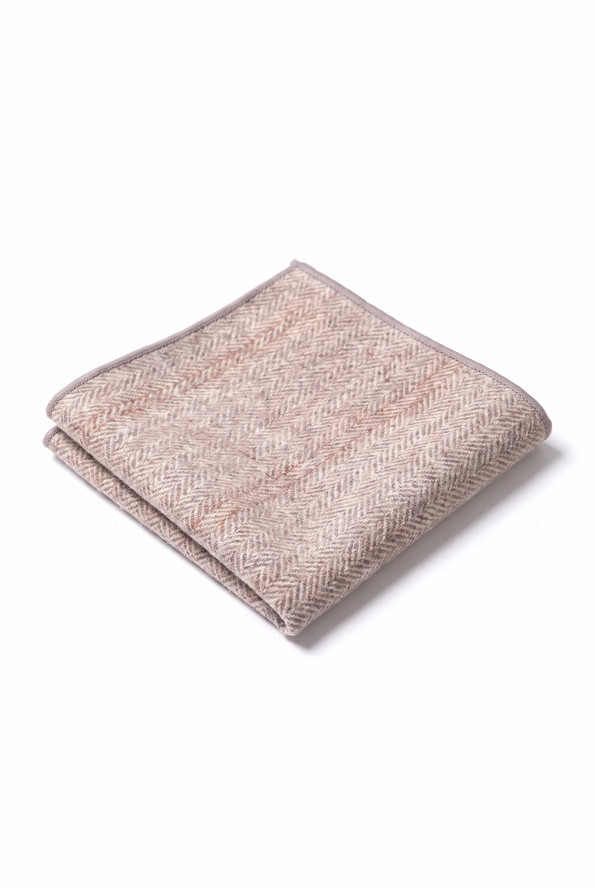 Men’s Light Pink Tweed Wool Blend Pocket Square