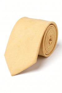 Men’s Light Yellow Suede-Finish Tie