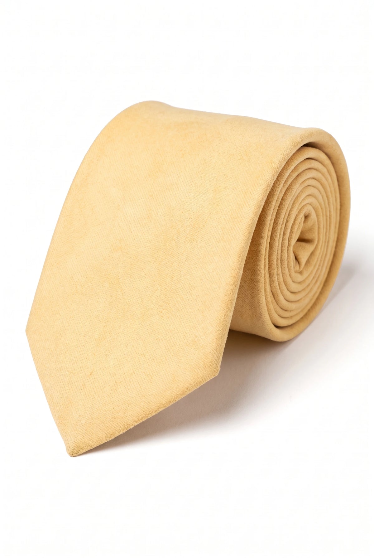 Men’s Light Yellow Suede-Finish Tie