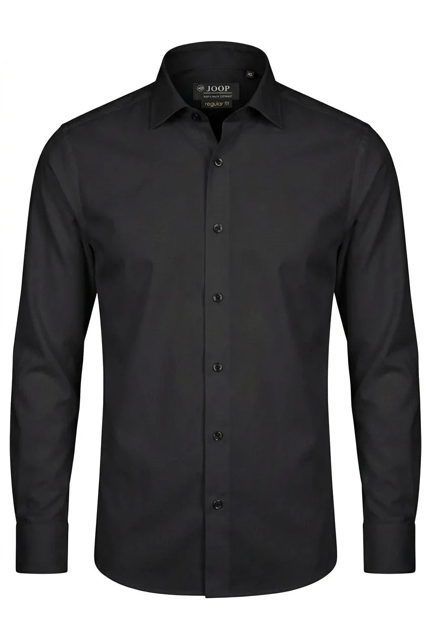 Men's Long Sleeve Button-Down Dress Shirt - Black
