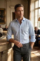 Men's Long Sleeve Button-Down Dress Shirt - Blue