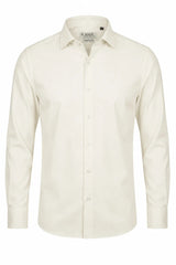 Men's Long Sleeve Button-Down Dress Shirt - Cream