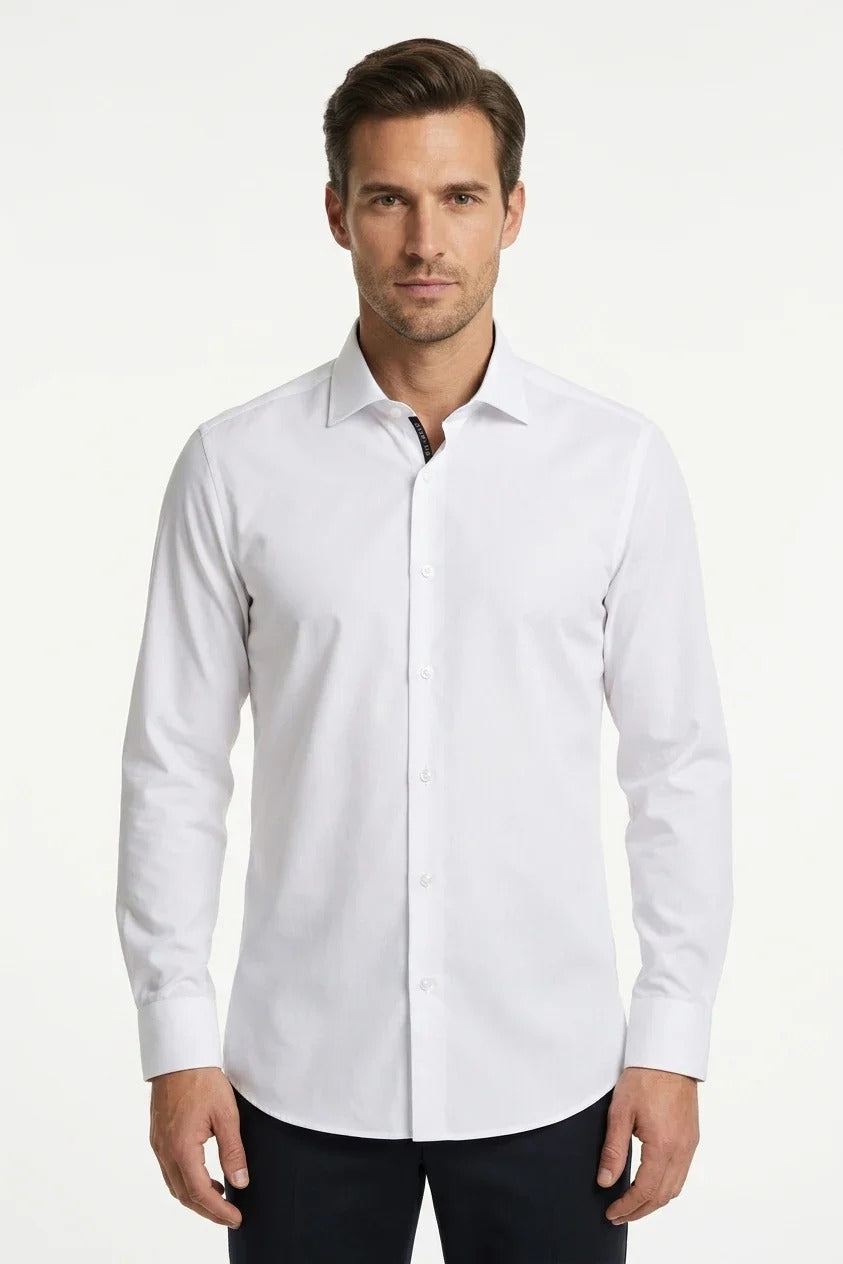 Men's Long Sleeve Button-Down Dress Shirt - White