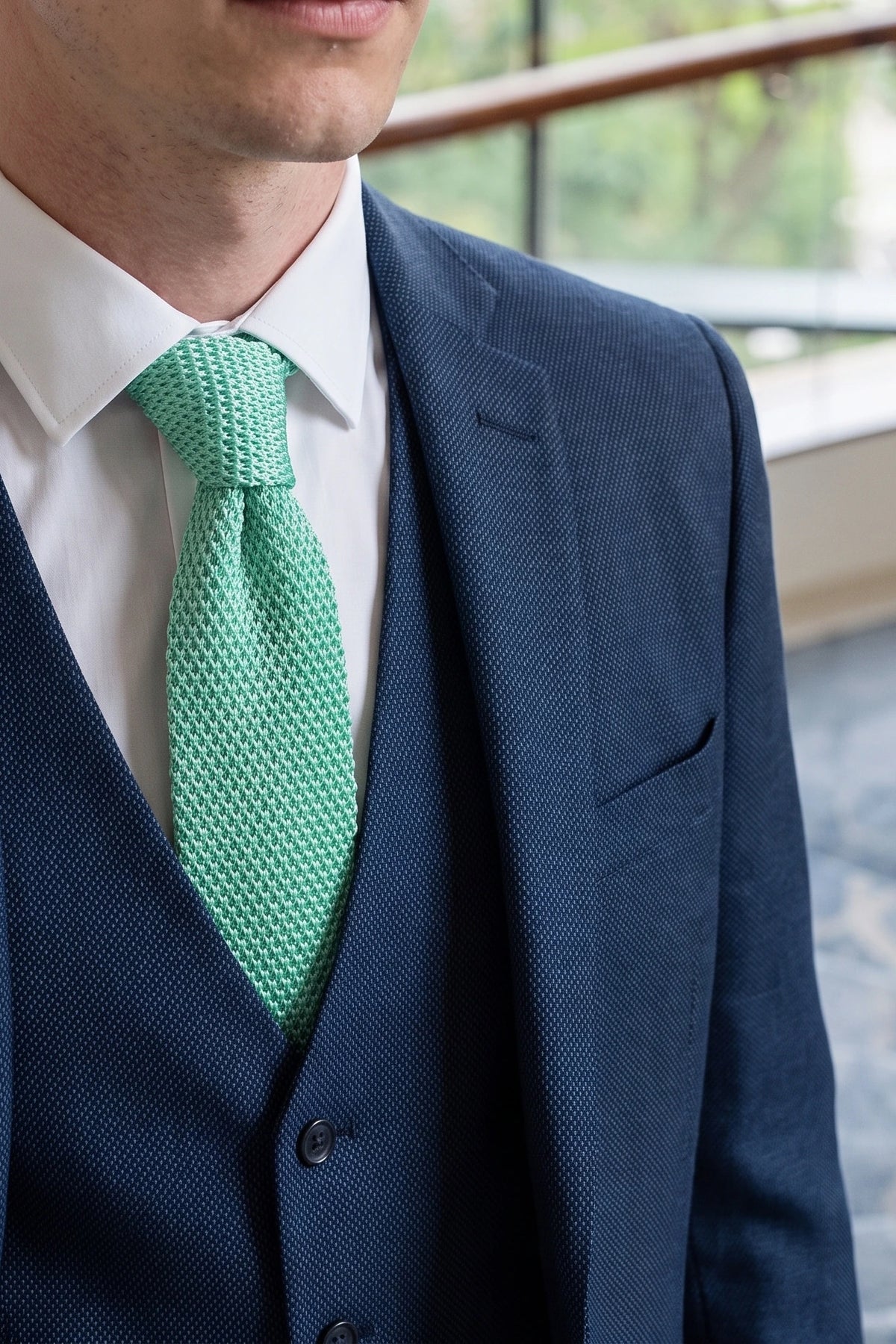Men’s Mint Green Knitted Tie