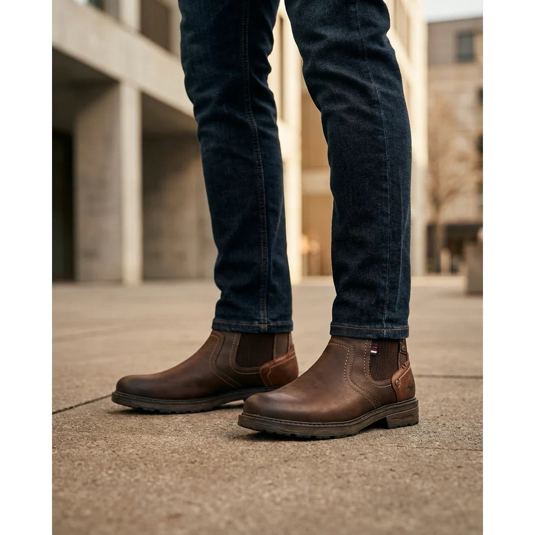 Men's Mokka Brown Water-Resistant Chelsea Ankle Boots