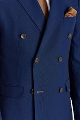Men's Navy Birdseye Double Breasted Blazer