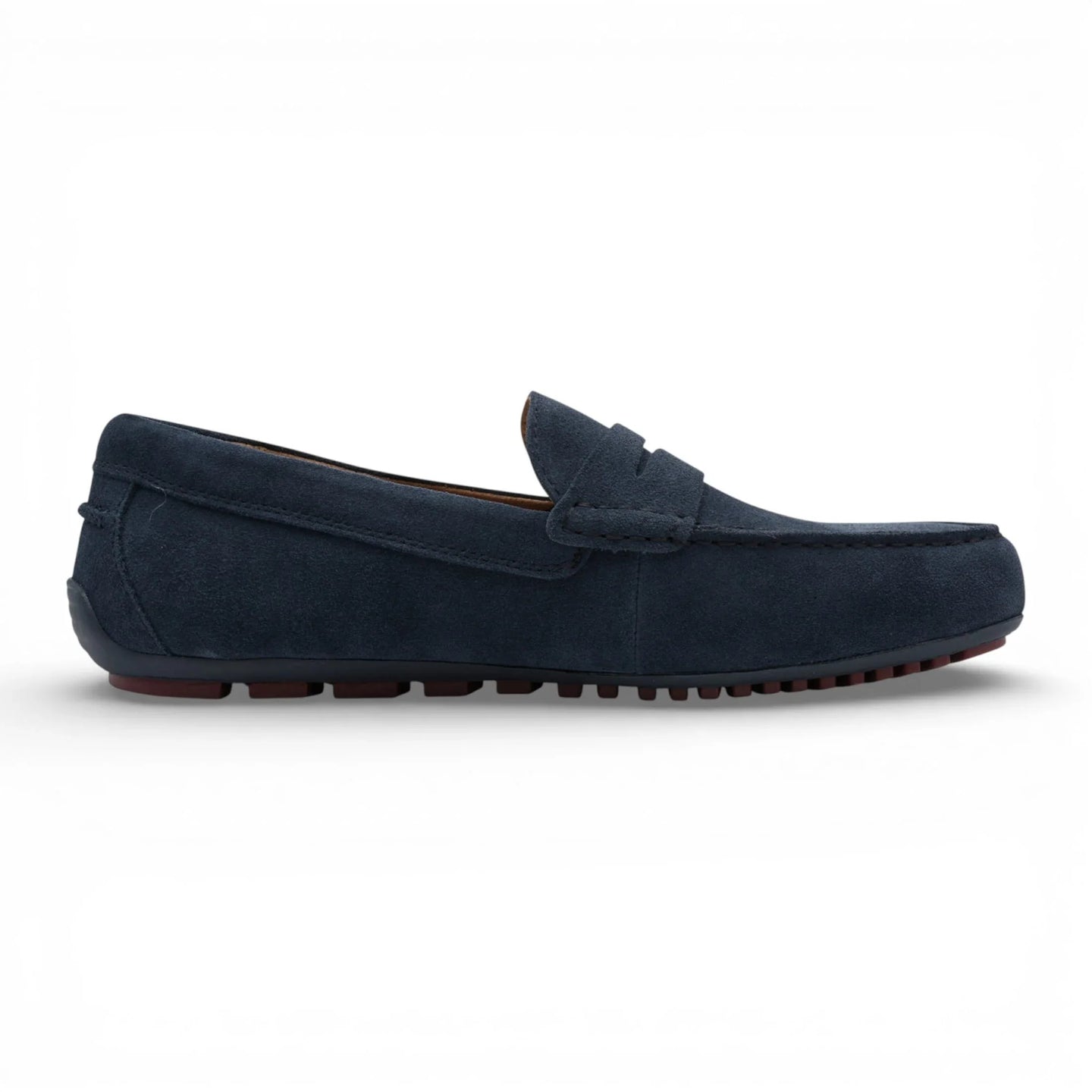 Men's Navy Blue Suede Moccasin Loafers