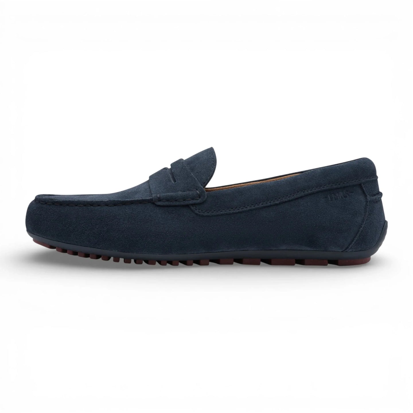 Men's Navy Blue Suede Moccasin Loafers