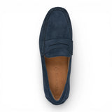 Men's Navy Blue Suede Moccasin Loafers