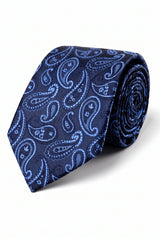 Men’s Navy Paisley Patterned Tie