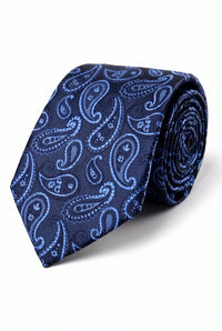 Men’s Navy Paisley Patterned Tie