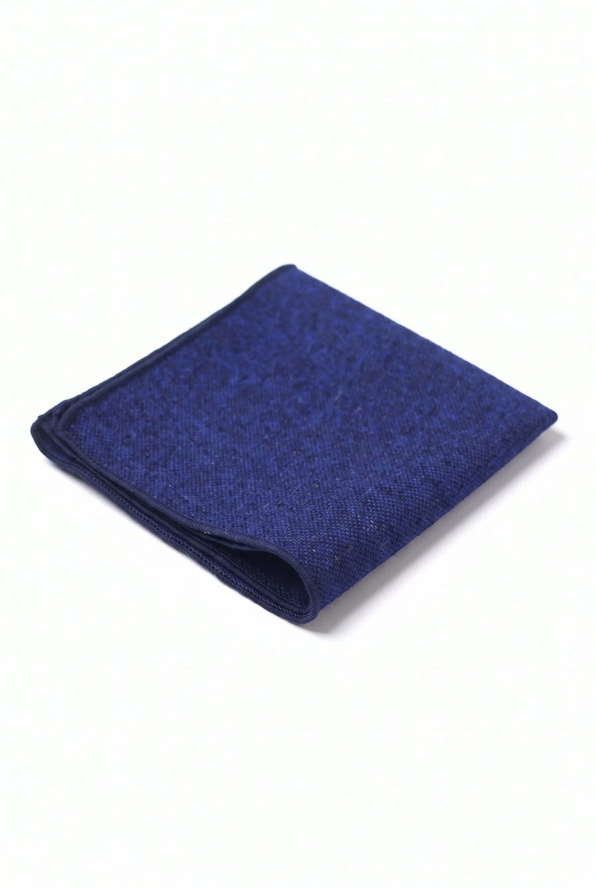 Men’s Navy Tweed Wool Blend Pocket Square