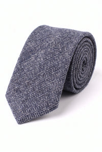Men’s Navy Wool Blend Tweed Tie