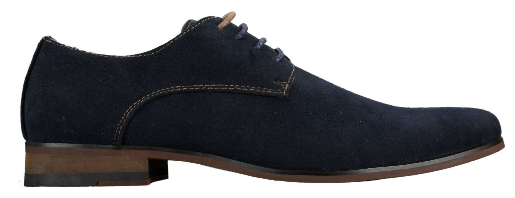 Mens Nubuck Suede Laced Smart Casual Shoes Navy Blue Brown Black