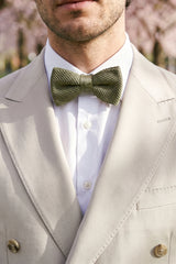 Men’s Olive Green Knitted Bow Tie