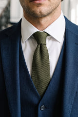 Men’s Olive Green Knitted Tie