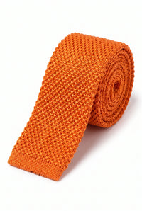 Men’s Orange Knitted Polyester Tie