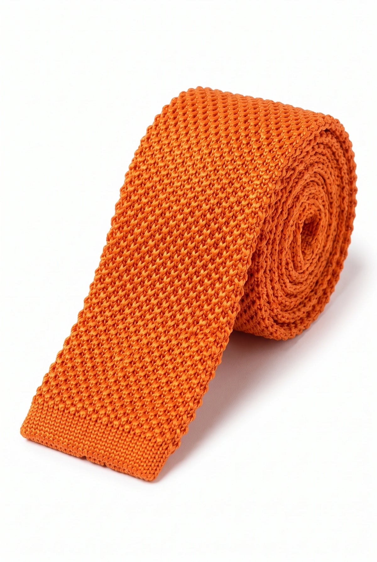 Men’s Orange Knitted Polyester Tie