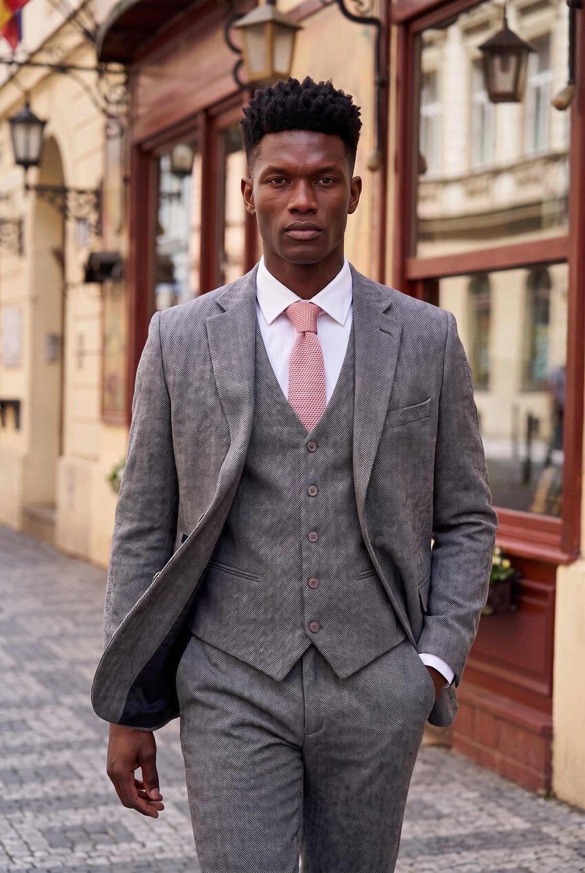 Men’s Pink Knitted Tie