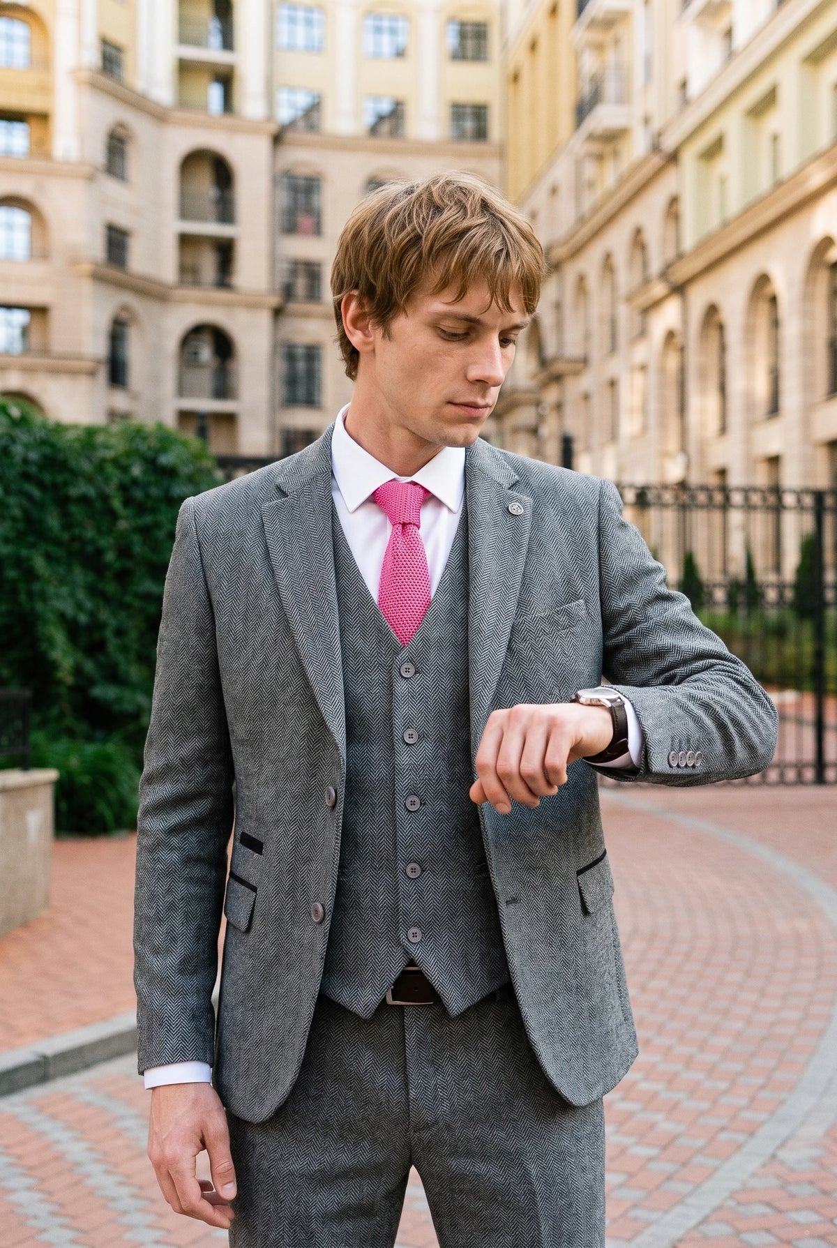 Men’s Pink Knitted Tie