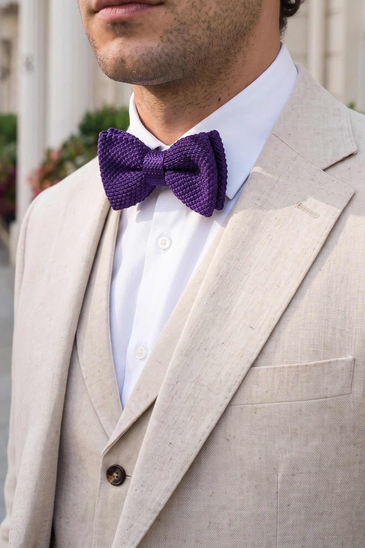 Men’s Purple Knitted Bow Tie