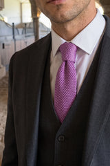 Men’s Purple Knitted Polyester Tie