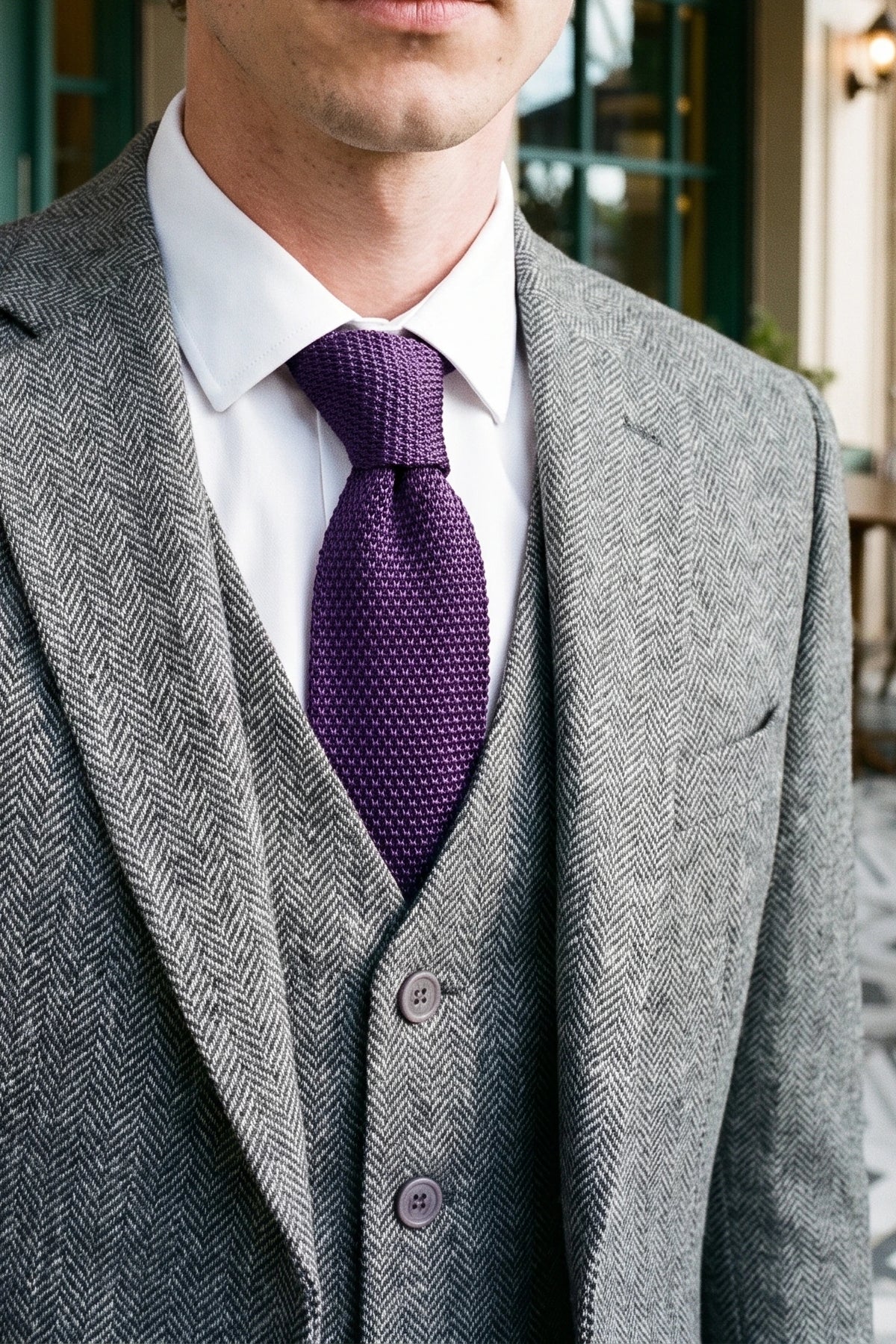 Men’s Purple Knitted Tie