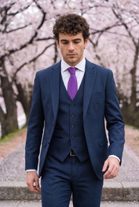 Men’s Purple Slim 6cm Solid Colour Tie