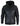 Mens Black Hood Real Leather Bomber Jacket Red Stripes Quilted Slim Fit Casual
