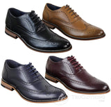 Mens Real Leather Laced Gatsby Brouges Smart Designer Retro Vintage Shoes