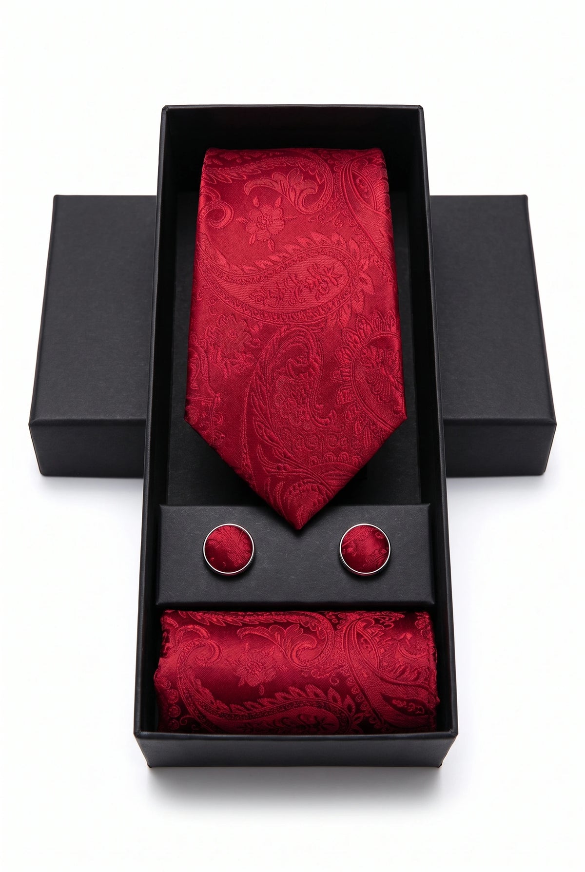 Men’s Red Paisley Tie Gift Set