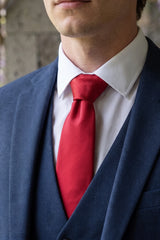 Men’s Red Slim Solid Colour Tie