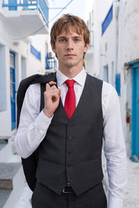 Men’s Red Slim Solid Colour Tie