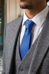 Men’s Royal Blue Textured Woven Tie