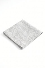 Men’s Silver Tweed Wool Blend Pocket Square