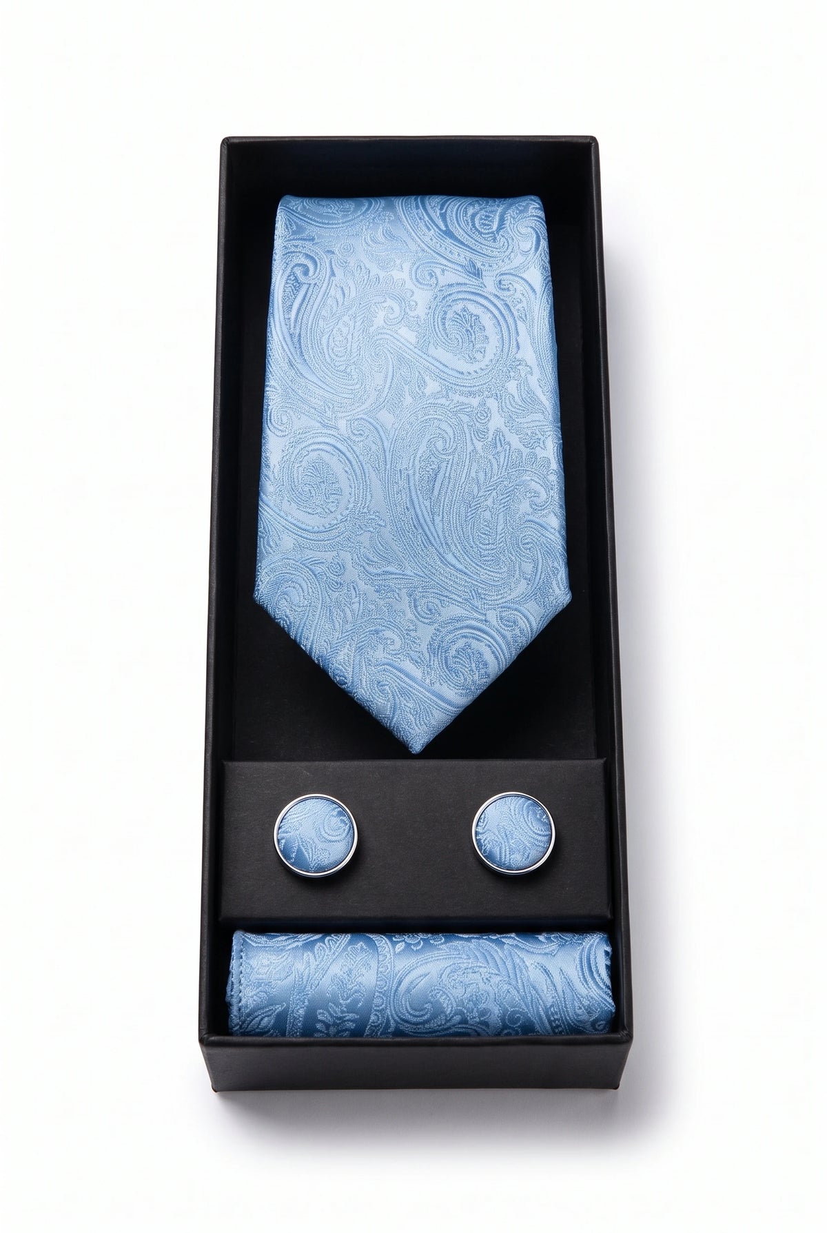 Men’s Sky Blue Paisley Tie Gift Set