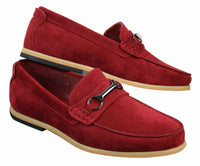 Mens Slip On Buckle Horsebit Driving Shoes Loafers Retro Smart Casual Suede
