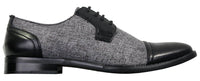 Mens Smart Casual Laced Tweed & Leather Laced Shoes Vintage Retro