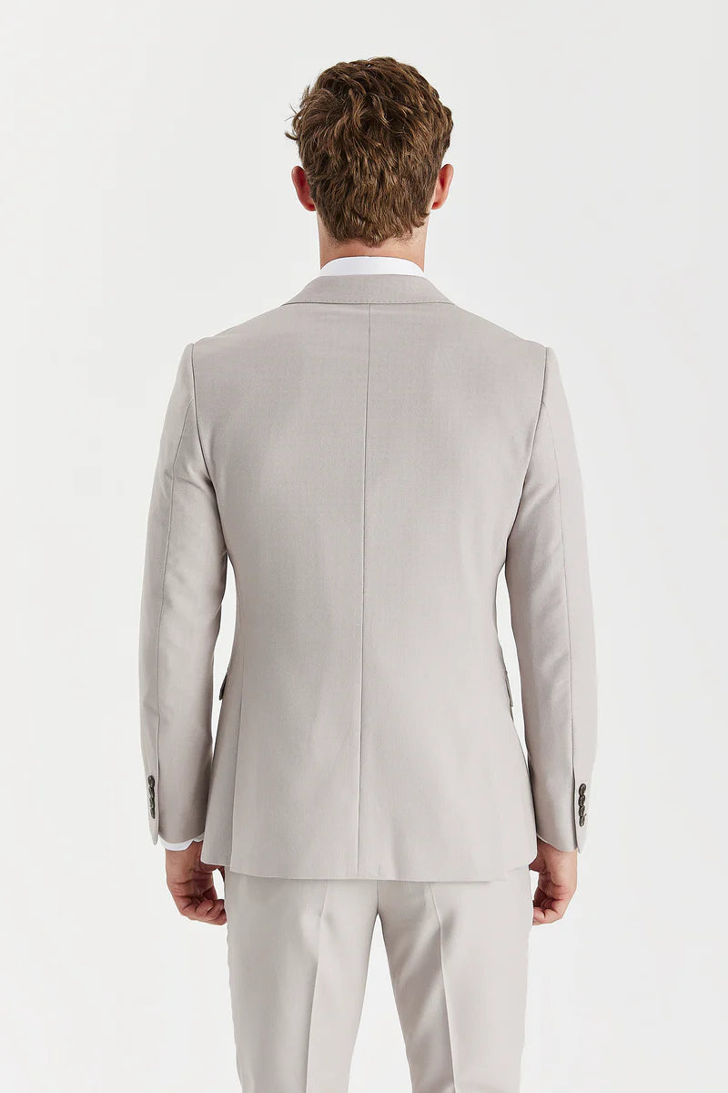 Men's Stone Birdseye Double Breasted Blazer