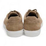 Men's Stone Grey Suede Leather Lace-Up Casual Sneakers