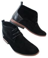 Mens Suede Desert Ankle Red Grey Brown Blue Boots Shoes Smart Casual Leather Laced