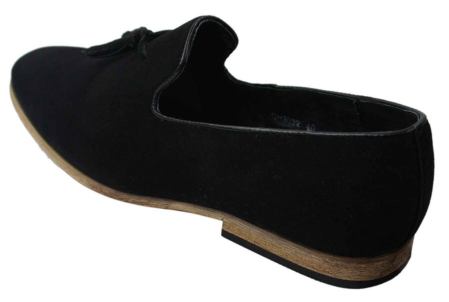 Mens Suede Loafers Driving Shoes Slip On Tassle Design Leather Line Black Comfort
