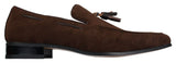 Mens Suede Loafers Driving Shoes Slip On Tassle Design Leather Smart Casual