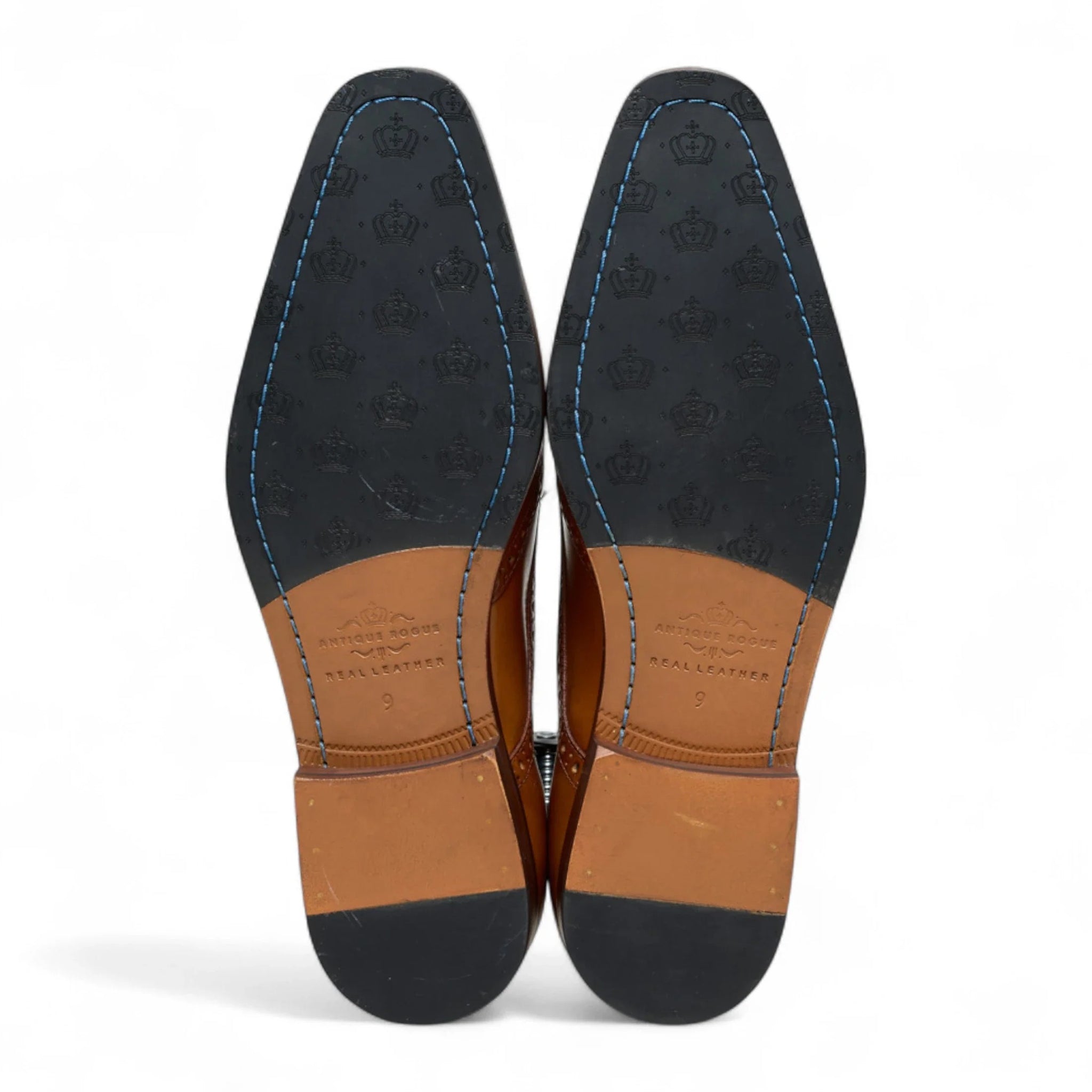 Men's Tan Brown Leather Classic Formal Lace-Up Brogue Shoes