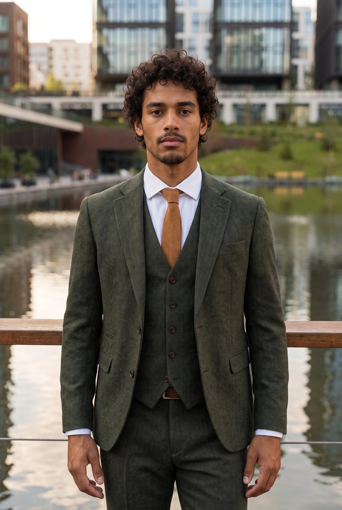 Men’s Tan Suede-Finish Tie