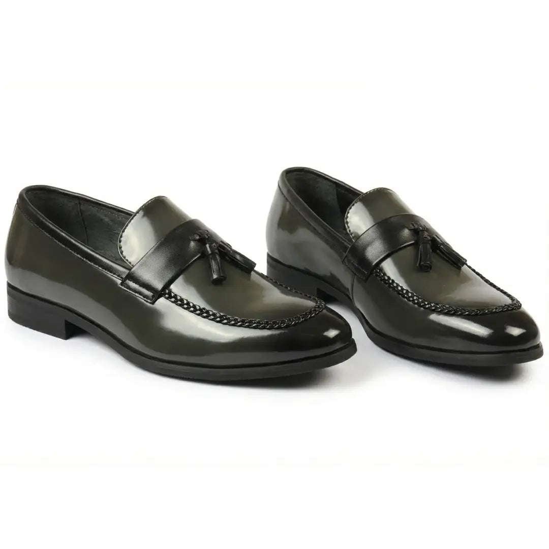 Men's Tassel High-Gloss Slip-On Loafers