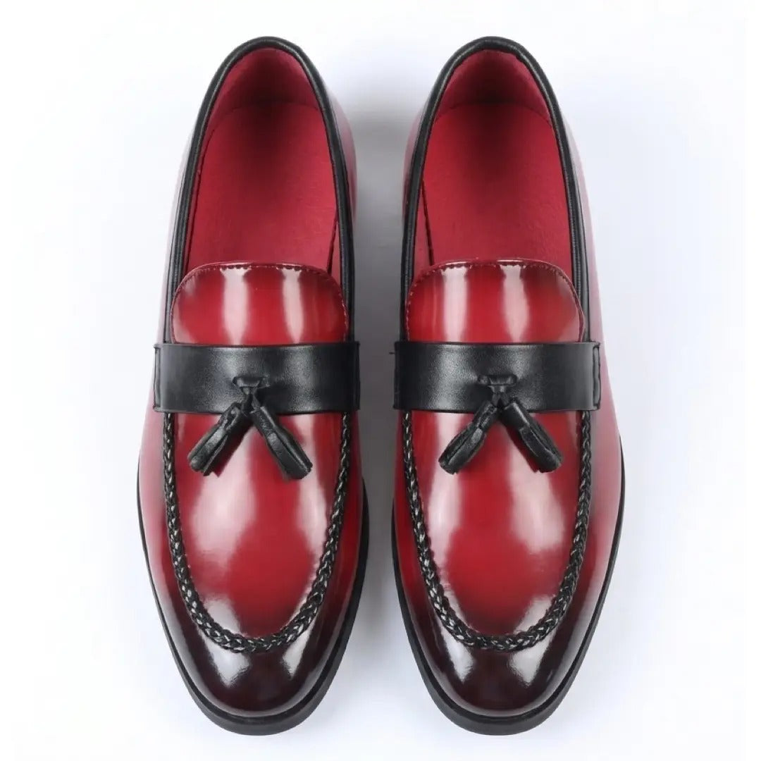 Men's Tassel High-Gloss Slip-On Loafers