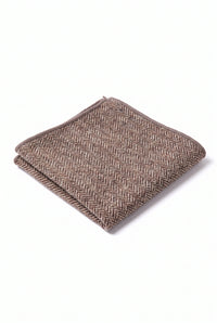 Men’s Taupe Tweed Wool Blend Pocket Square