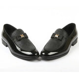 Men's Textured Front Iconic Buckle Bow Loafers