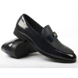 Men's Textured Front Iconic Buckle Bow Loafers